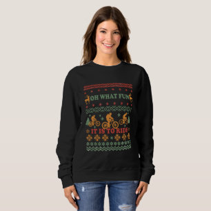Ugly Merry christmas sweater riding a bike