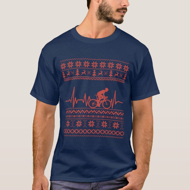 Ugly Merry christmas sweater riding a bike (Front)