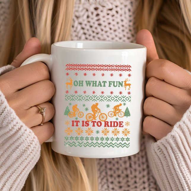 Ugly Merry christmas sweater riding a bike Mug (Creator Uploaded)