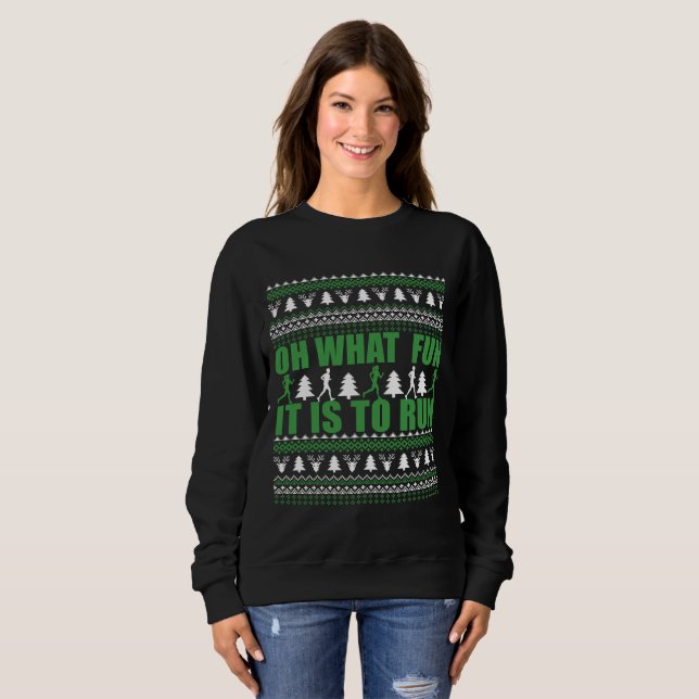 Ugly Merry Christmas sweater running run (Front Full)