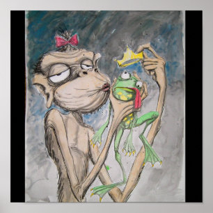 Ugly Monkey Ugly Frog Poster