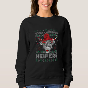 Ugly Mooey Christmas Heifers Santa Cow Sweatshirt