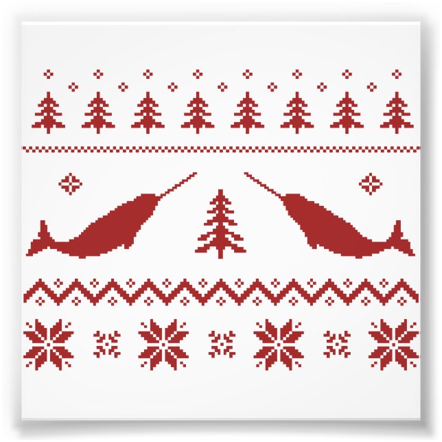 Ugly Narwhal Christmas Sweater Photo Print (Front)