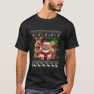 Ugly Poodle Santa Reindeer Elf Christmas Xmas Dog  T-Shirt