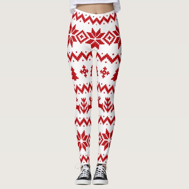 Ugly red Christmas Leggings (Front)
