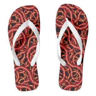 Ugly red worm cable pattern thongs