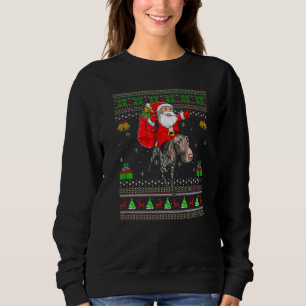Ugly Santa Riding German Shorthaired Pointer Dog C Sweatshirt
