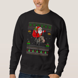 Ugly Santa Riding German Shorthaired Pointer Dog C Sweatshirt