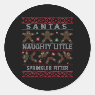 Ugly Santa Sprinkler Fitter Job Classic Round Sticker