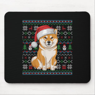Ugly Shiba Inu Dog Lovers Xmas Sweater Santa Chris Mouse Pad