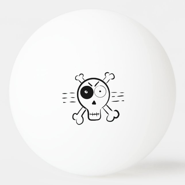 ugly skull monster pirates cartoon character doodl ping pong ball (Front)