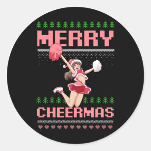 Ugly Style Merry Cheermas Design Christmas Cheerle Classic Round Sticker