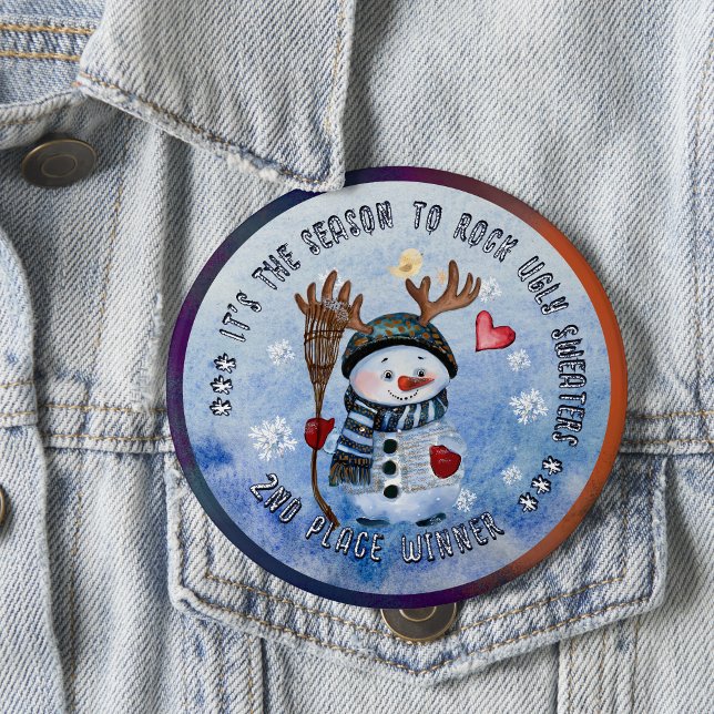Ugly Sweater 2nd Winner FUNNY SNOWMAN Button (Ugly Sweater 2nd Winner FUNNY SNOWMAN Button)