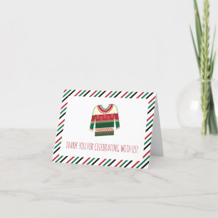 Ugly Sweater Baby Shower Flat Thank You Card