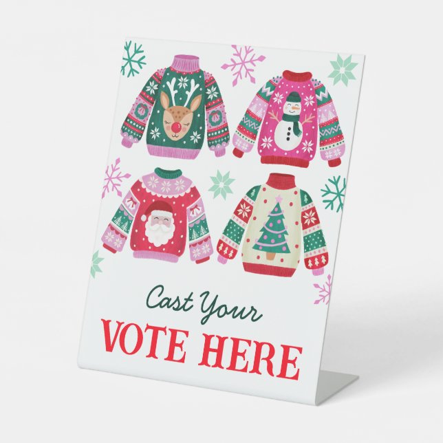 Ugly Sweater Cast Your Vote Sign (Front)