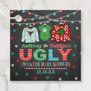 Ugly Sweater Christmas Baby Shower Favour Tags