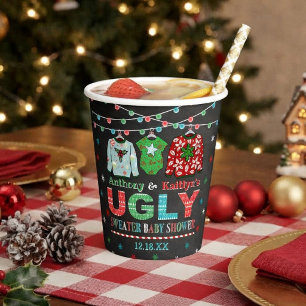 Ugly Sweater Christmas Baby Shower Paper Cups