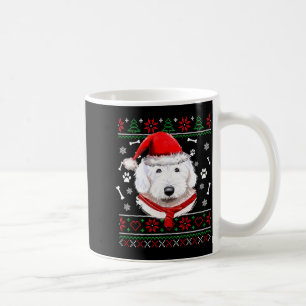 Ugly Sweater Christmas Bobtail Dog Santa Hat Pajam Coffee Mug