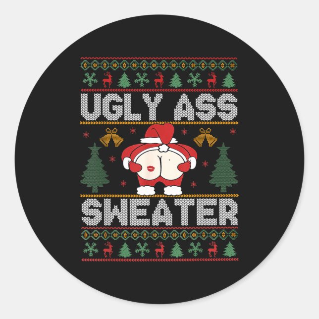 Ugly Sweater Christmas  Classic Round Sticker (Front)