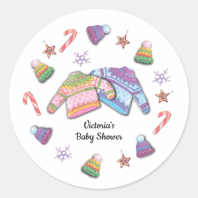 Ugly Sweater Christmas Classic Round Sticker (Front)
