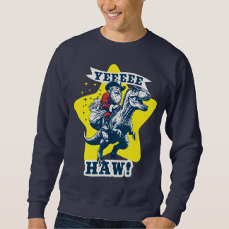 Ugly sweater Christmas cowboy Santa tyrannosaurus