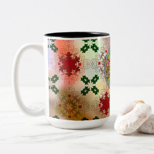 Ugly Sweater Christmas Design Two-Tone Coffee Mug