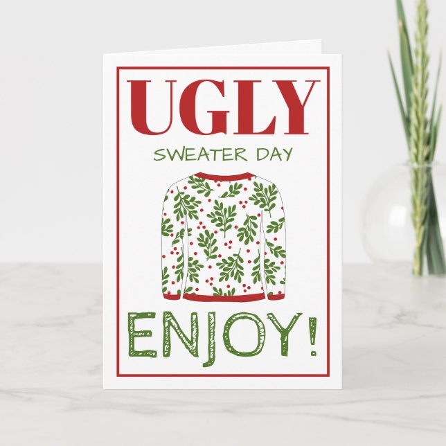 Ugly Sweater Christmas Greeting Card (Front)