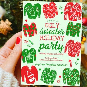 UGLY SWEATER Christmas Holiday Party Cute Custom Invitation