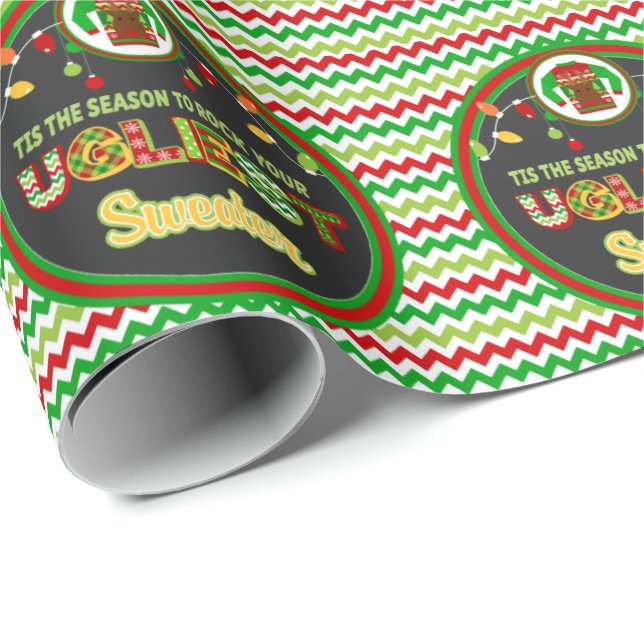 Ugly Sweater Christmas Holiday Party Gift Wrap (Roll Corner)