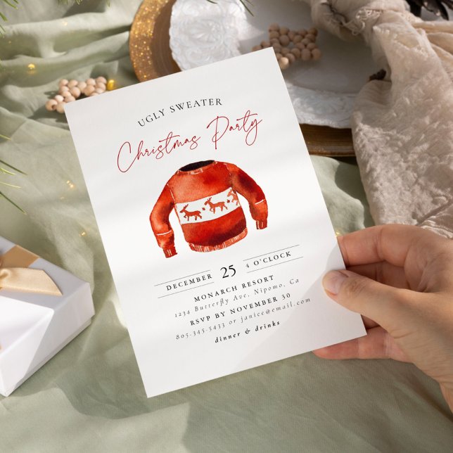 Ugly Sweater Christmas Holiday Party Invitation (Creator Uploaded)