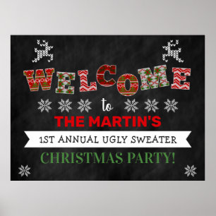 Ugly Sweater Christmas Holiday Party Welcome Sign