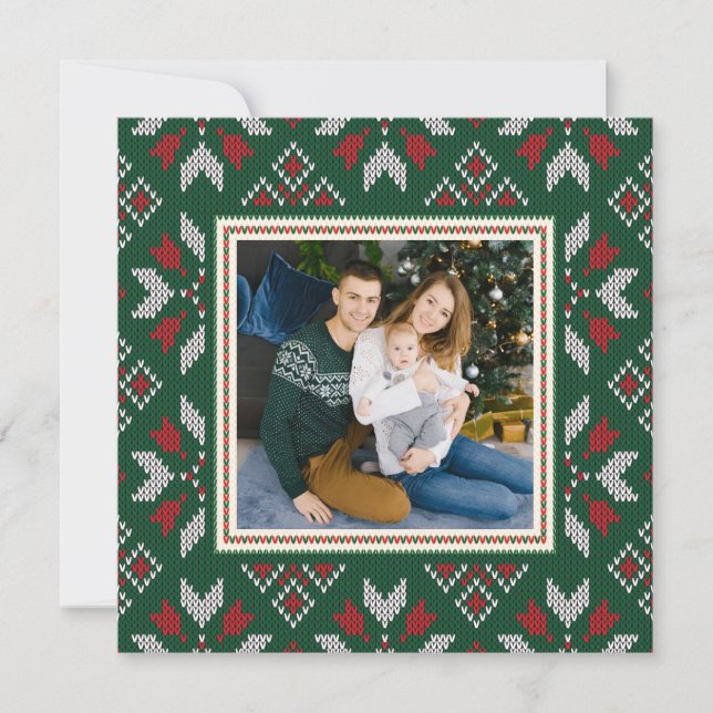 Ugly Sweater Christmas Holidays Photo Holiday Card (Front)