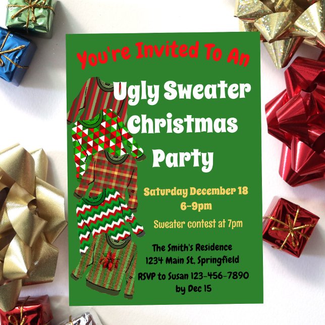 Ugly Sweater Christmas Invite for Holiday Party (Creator Uploaded)