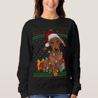 Ugly Sweater Christmas Lights Dachshund Dog Lover