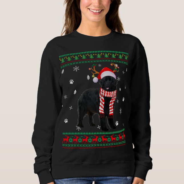 Ugly Sweater Christmas Newfoundland Dog Santa Rein (Front)