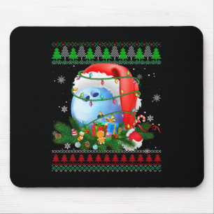 Ugly Sweater Christmas Pajama Bowling Xmas Lights Mouse Pad