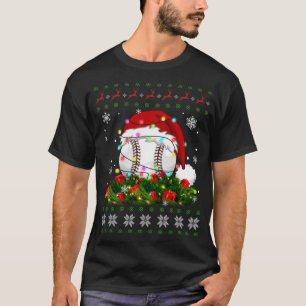 Ugly Sweater Christmas Pajama Lights Baseball Spor
