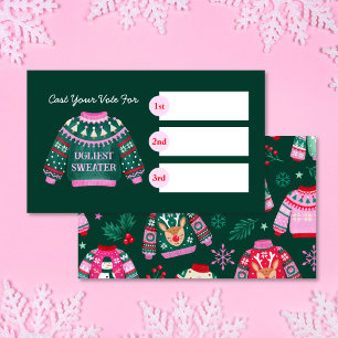 Ugly Sweater Christmas Party Competition Voting  Enclosure Card