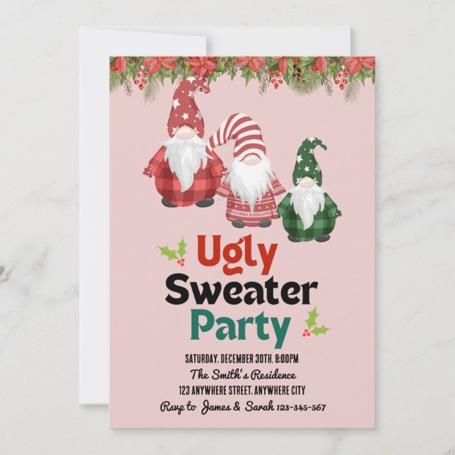 Ugly Sweater Christmas Party Invitation (Front)