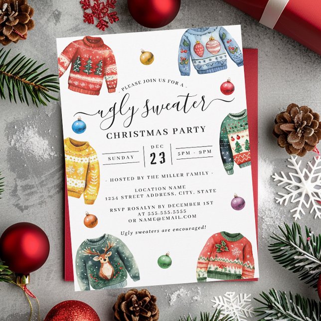 Ugly Sweater Christmas Party Invitation (Creator Uploaded)