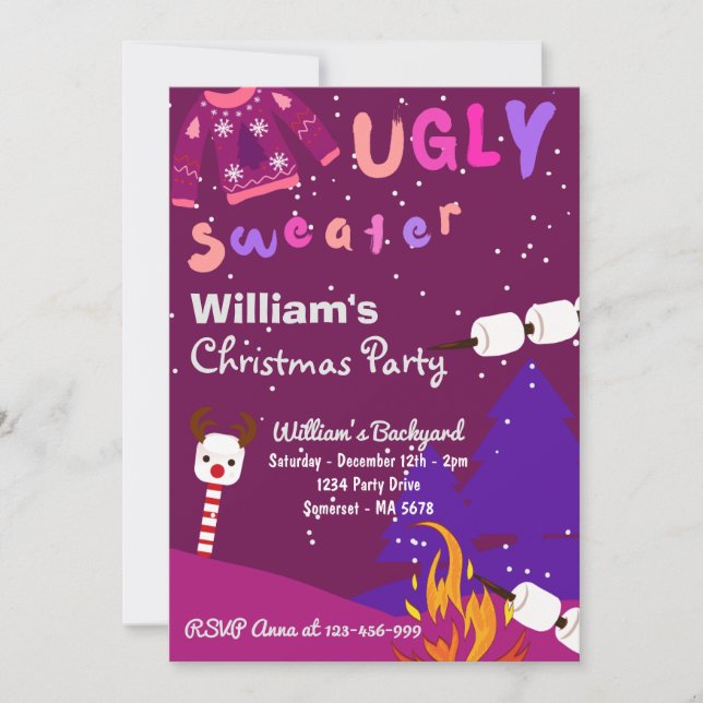 Ugly Sweater Christmas Party Invitation (Front)