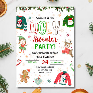 Ugly Sweater Christmas Party Invitation, Chrismas 