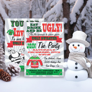 Ugly sweater Christmas Party Invitations