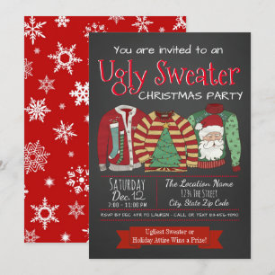 Ugly Sweater Christmas Party Invitations