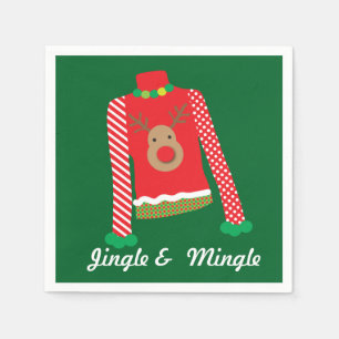 Ugly Sweater Christmas Party Napkins (Green)
