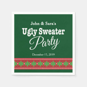 Ugly Sweater Christmas Party, Personalised Napkin