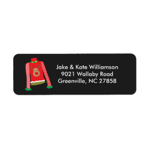 Ugly Sweater Christmas Party Return Address Labels