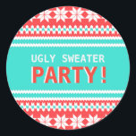 Ugly Sweater Christmas Party Sticker<br><div class="desc">This sticker is perfect for your Ugly Sweater / Tacky Sweater Party! Personalised with your own special text,  and use it for the party or event of your choice. Matching items including postage,  sticker,  poster,  paper napkins and more are also available in our shop. www.zazzle.com/specialoccasioncards</div>