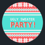 Ugly Sweater Christmas Party Sticker<br><div class="desc">This sticker is perfect for your Ugly Sweater / Tacky Sweater Party! Personalised with your own special text,  and use it for the party or event of your choice. Matching items including postage,  sticker,  poster,  paper napkins and more are also available in our shop. www.zazzle.com/specialoccasioncards</div>