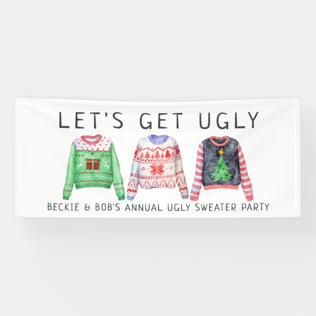 Ugly Sweater Christmas Party Welcome Banner (Horizontal)